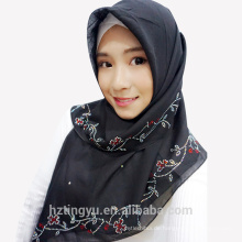 Eid al-Adha muslimischen Mode Voile Stein gedruckt plain Frauen Schal Schal Hijab